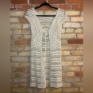 Hand Crochet Open-Knit Maxi Cover-Up